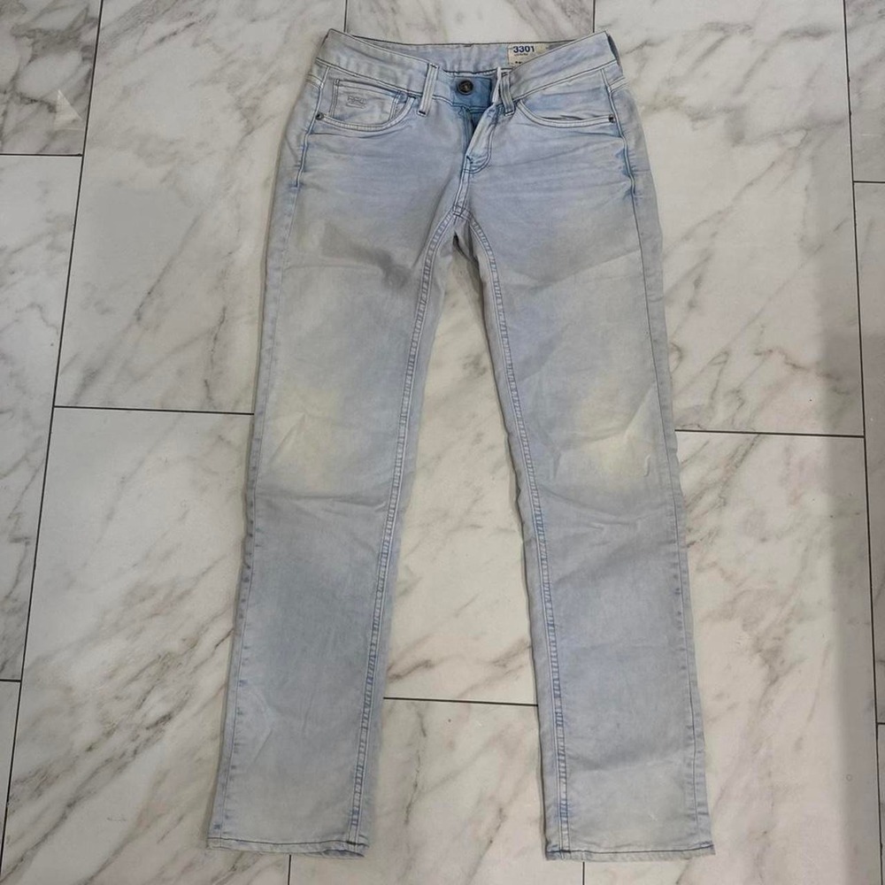 G-Star RAW 3301 Light Wash Straight Leg Jeans | Women's Size 26 | Low Rise